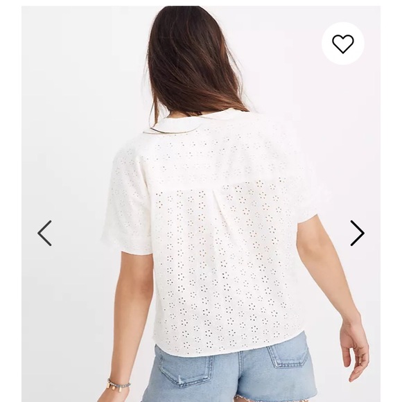 MW Eyelet Boxy Button-Down Top - Picture 6 of 7